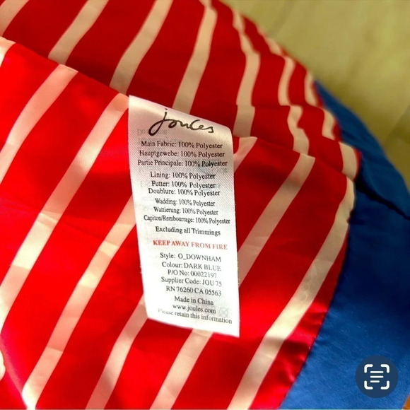 Amazing Joules puffer  vest red striped linings size 10 great condition - Picture 10 of 10